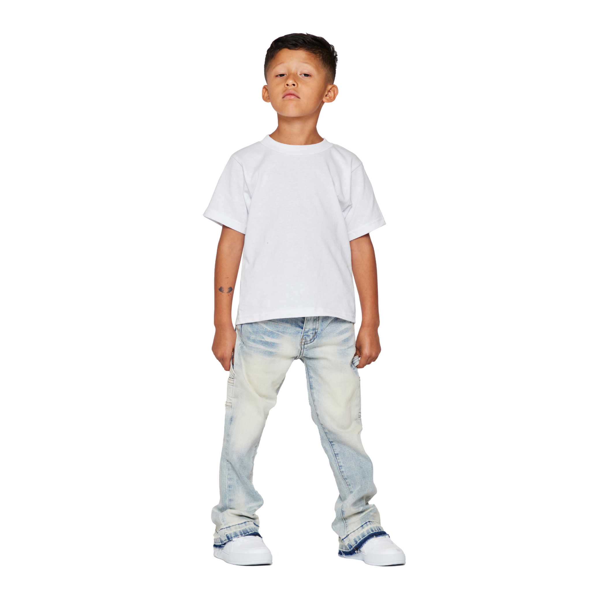 Kids Valabasas 'VPLAY JR.EXTENDO" Stacked Jeans (Light Blue) - VALABASAS