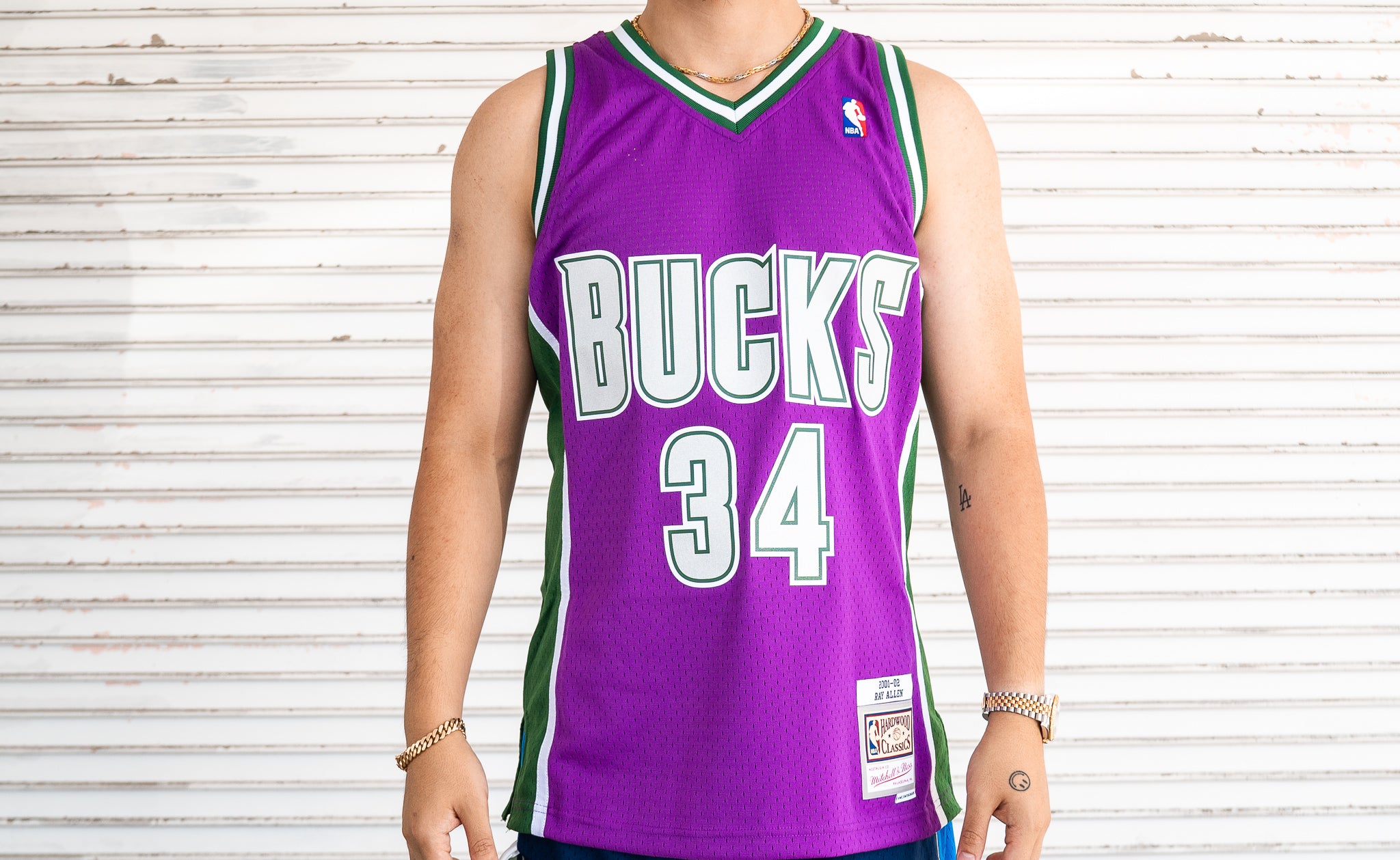 MITCHELL & NESS SWINGMAN JERSEY MILWAUKEE BUCKS 2001-2002 RAY ALLEN - Mitchell & Ness